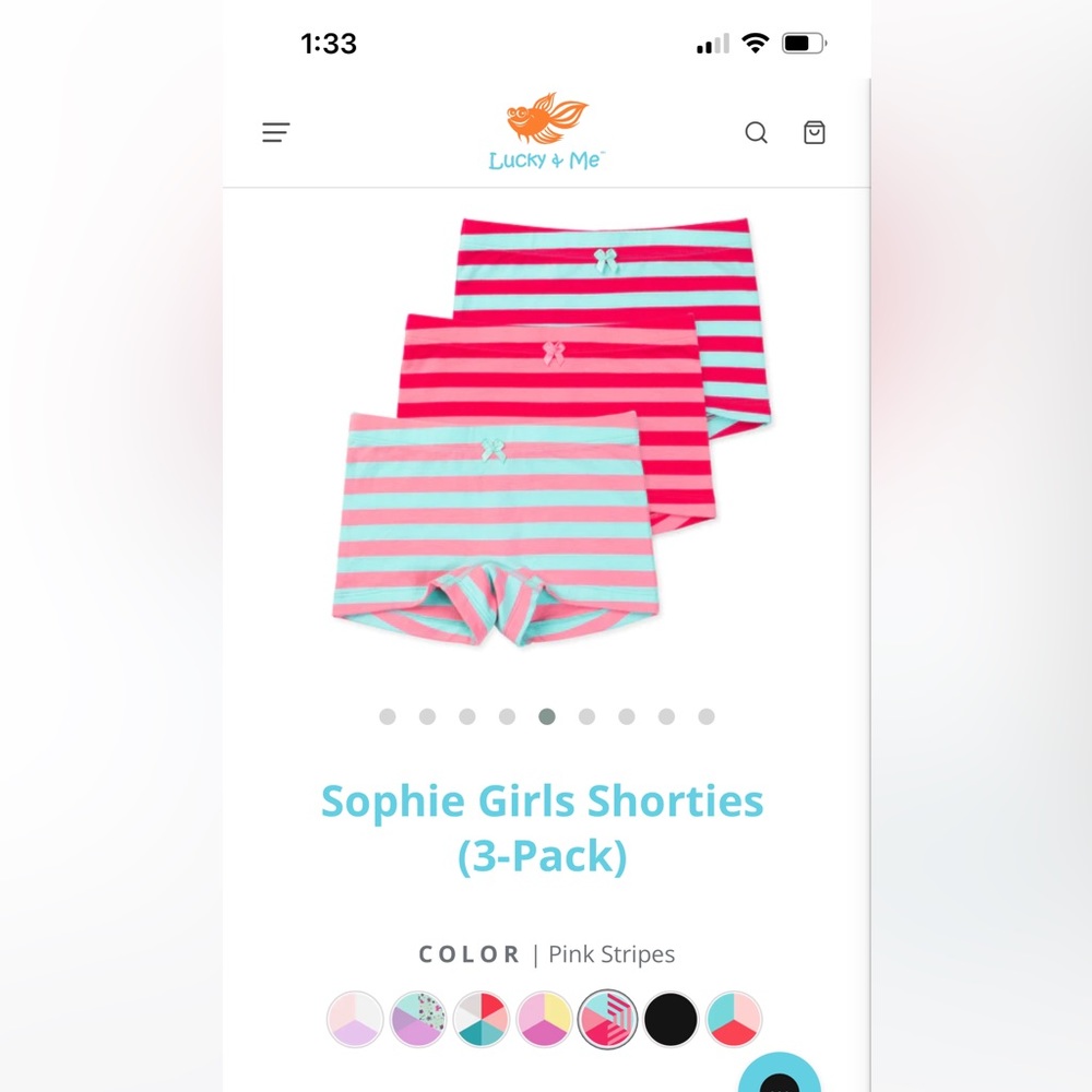 Lucky + Me girls underwear. Never worn. In original box. Size 6y. Pack of 3.